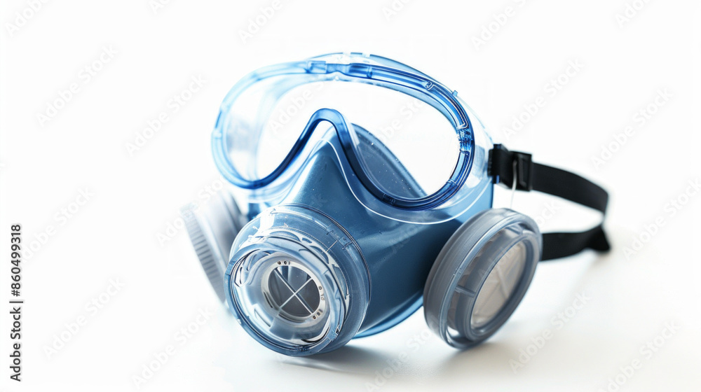 Glass scratch removal respirator masks for respiratory protection during repair isolated on white background Glass scratch removal respirator masks for respiratory protection during repair isolated on white background
