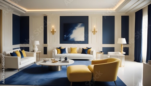 white and gold theme modern interior design