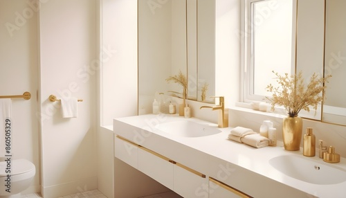 white and gold theme modern interior design