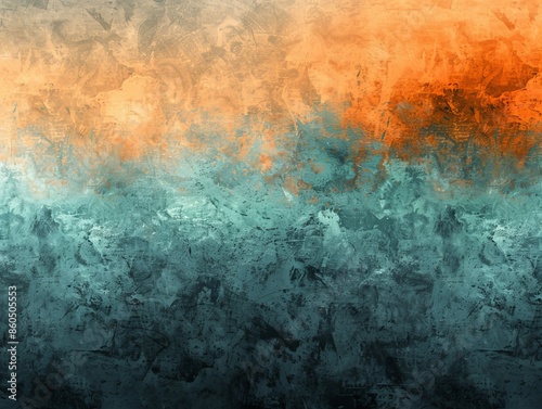 Colorful Teal, Orange, and Black Gradient Background for Artistic Design Projects © Majella