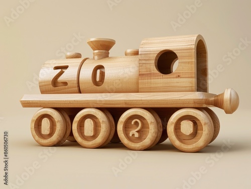 Wallpaper Mural Wooden Toy Train with Numbers Torontodigital.ca