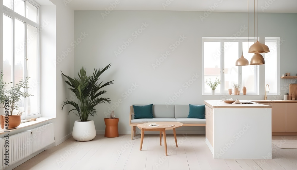 Fototapeta premium white and gold theme modern interior design