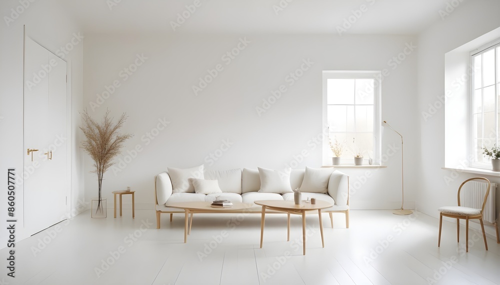 Fototapeta premium white and gold theme modern interior design