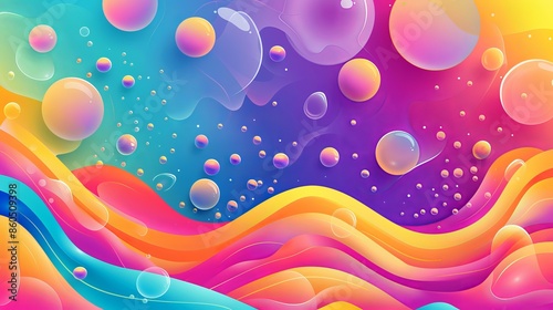 Colorful fluid background with gradients and bubbles. Use it for posters, banners, flyers, websites, and more. EPS file included.