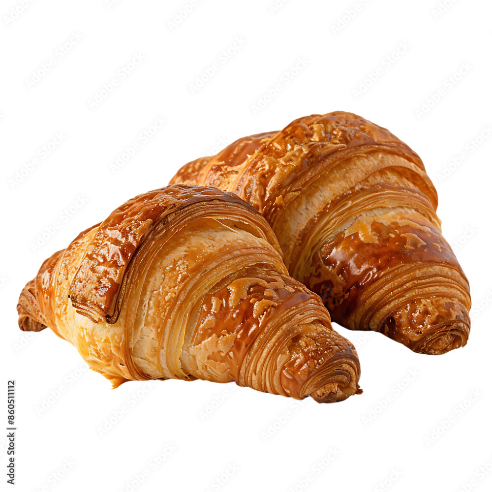 Two Croissants with White Background for Cutout Two Croissants with White Background for Cutout