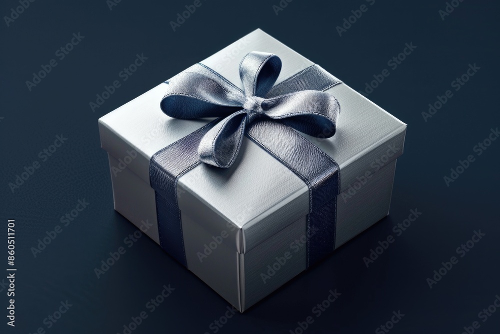 A beautifully wrapped gift box with a blue ribbon, perfect for special occasions A beautifully wrapped gift box with a blue ribbon, perfect for special occasions