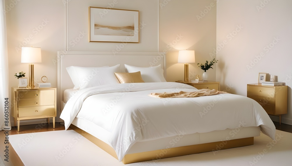 white and gold theme modern interior design