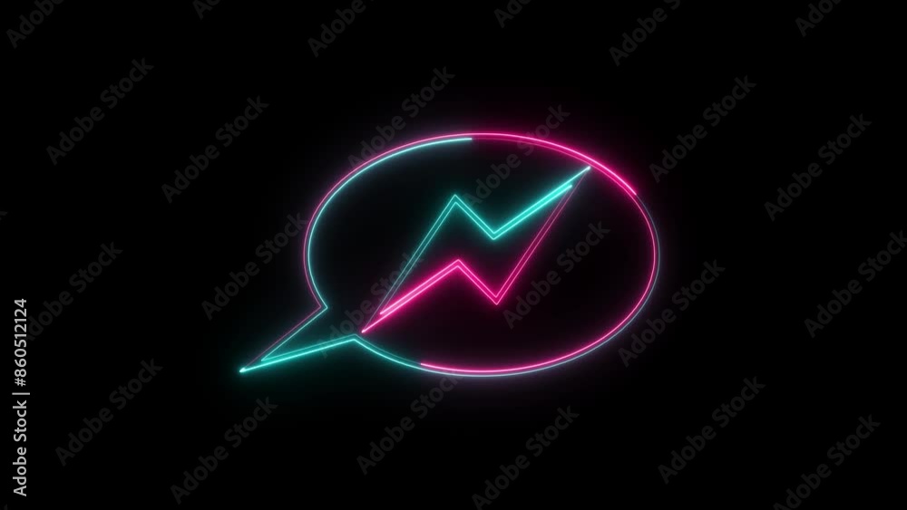 Neon shine messenger icon animation . A messenger icon topycally new modern digital Neon shine messenger icon animation . A messenger icon topycally new modern digital