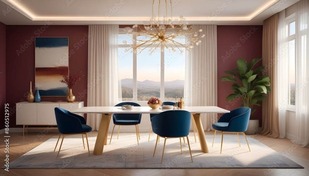 Fototapeta premium white and gold theme modern interior design