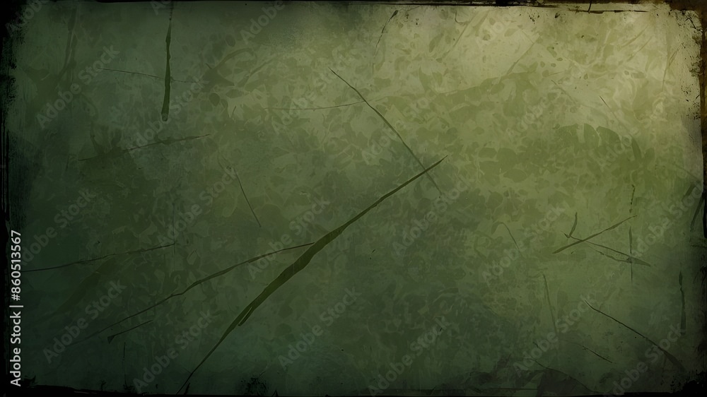 Faded and Worn-Out Digital Art with Olive Green Brush Stroke