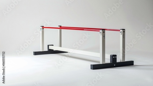 Professional Parallel Bars for Gymnastics Training at Paris Olympics Stadium - Product Photography on White Background with High-Key Lighting in 4K Resolution