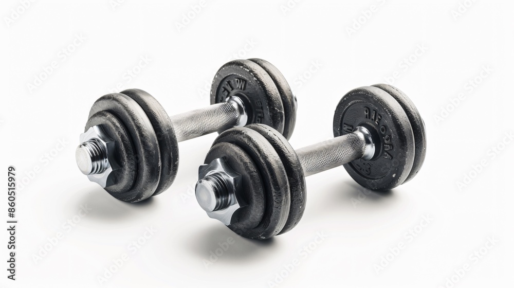 Professional Weights for Olympic Training Session in Paris, High-Key Lighting on White Background Professional Weights for Olympic Training Session in Paris, High-Key Lighting on White Background