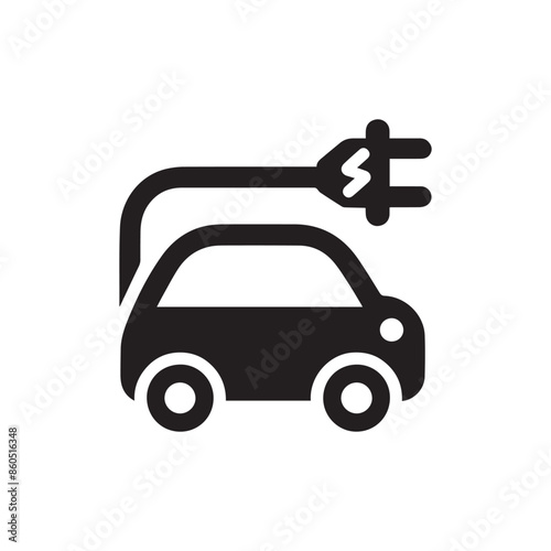 Electric eco car logo design template vector