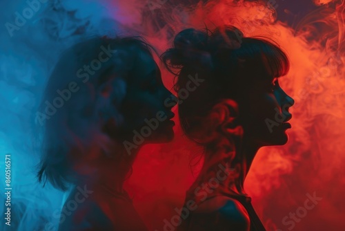 Two individuals standing side by side, possibly friends or family members