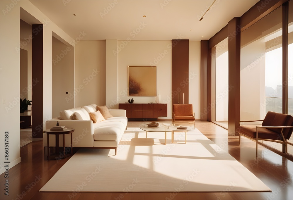 Fototapeta premium white and gold theme modern interior design