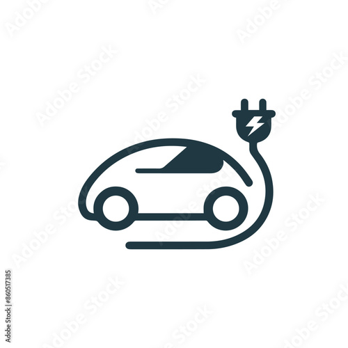 Electric eco car logo design template vector