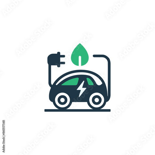 Electric eco car logo design template vector