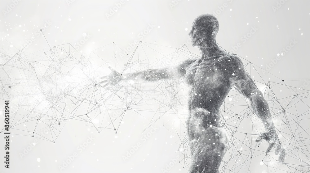 Classic Proportion Man Low Poly Wireframe: Abstract Mas Bed
Classic Proportion Man Low Poly Wireframe: Abstract Mas Bed