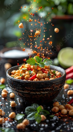 Plato de garbanzos salteado con verduras