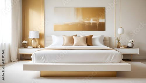 white and gold theme modern interior design