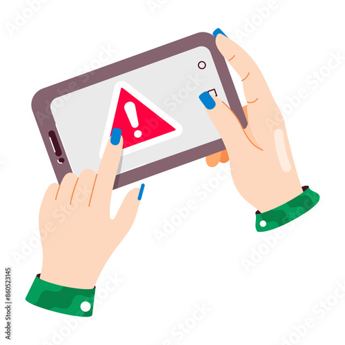 Trendy flat sticker of app error 

