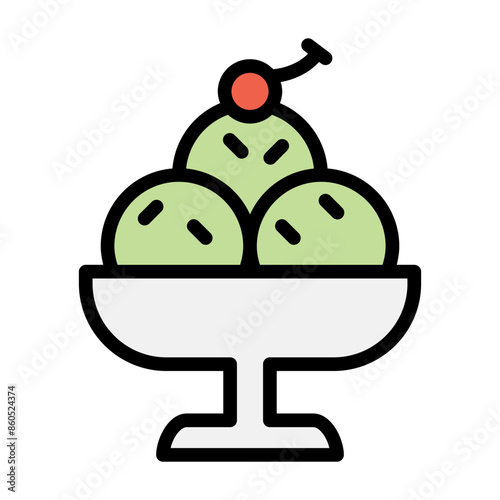 Avocado ice cream icon photo