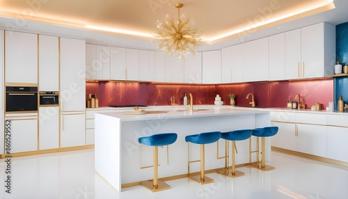 Wallpaper Mural white and gold theme modern interior design Torontodigital.ca