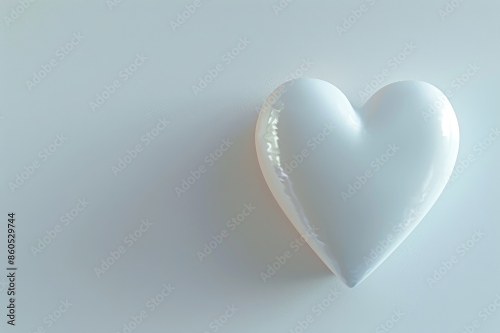 A close-up shot of a white heart-shaped object sitting on a white surface, perfect for use in Valentine's Day or wedding-related contexts A close-up shot of a white heart-shaped object sitting on a white surface, perfect for use in Valentine's Day or wedding-related contexts