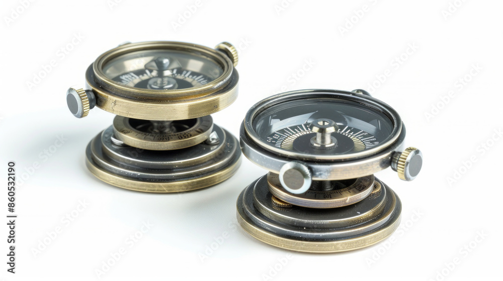 Gyroscopes for measuring vehicle orientation isolated on white background Gyroscopes for measuring vehicle orientation isolated on white background