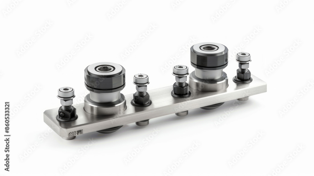 Load cells for measuring forces applied to vehicle components isolated on white background Load cells for measuring forces applied to vehicle components isolated on white background