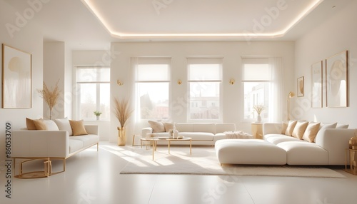 white and gold theme modern interior design