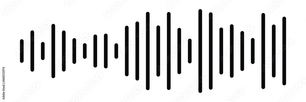 Radio Wave icon. Monochrome simple sound wave on transparent background. Vector sound wave icon. Music player sound bar. Record interface. Equalizer icon with soundwave line. used for mobile Radio Wave icon. Monochrome simple sound wave on transparent background. Vector sound wave icon. Music player sound bar. Record interface. Equalizer icon with soundwave line. used for mobile