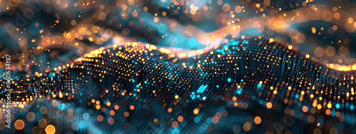 Close-up of abstract representation of edge computing network, high-resolution, high-definition (HD), ultra high-definition (UHD), professional-grade