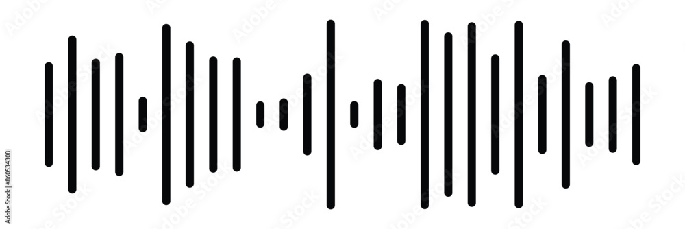 Radio Wave icon. Monochrome simple sound wave on transparent background. Vector sound wave icon. Music player sound bar. Record interface. Equalizer icon with soundwave line. used for mobile Radio Wave icon. Monochrome simple sound wave on transparent background. Vector sound wave icon. Music player sound bar. Record interface. Equalizer icon with soundwave line. used for mobile