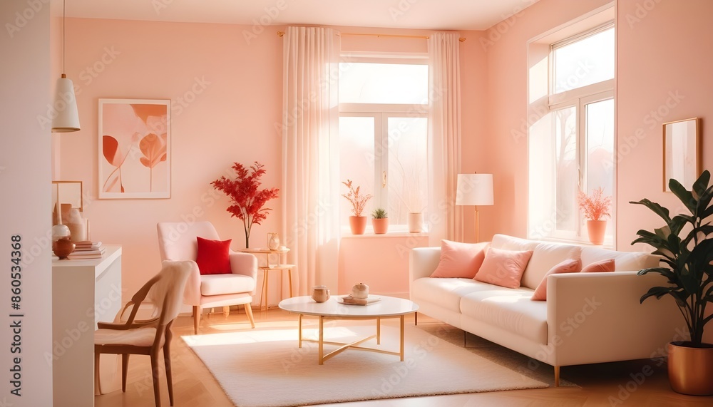 Fototapeta premium white and gold theme modern interior design