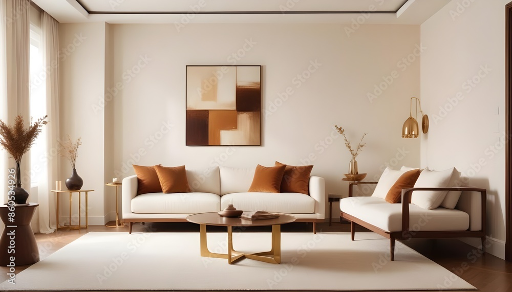 Fototapeta premium white and gold theme modern interior design