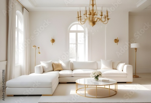 white and gold theme modern interior design