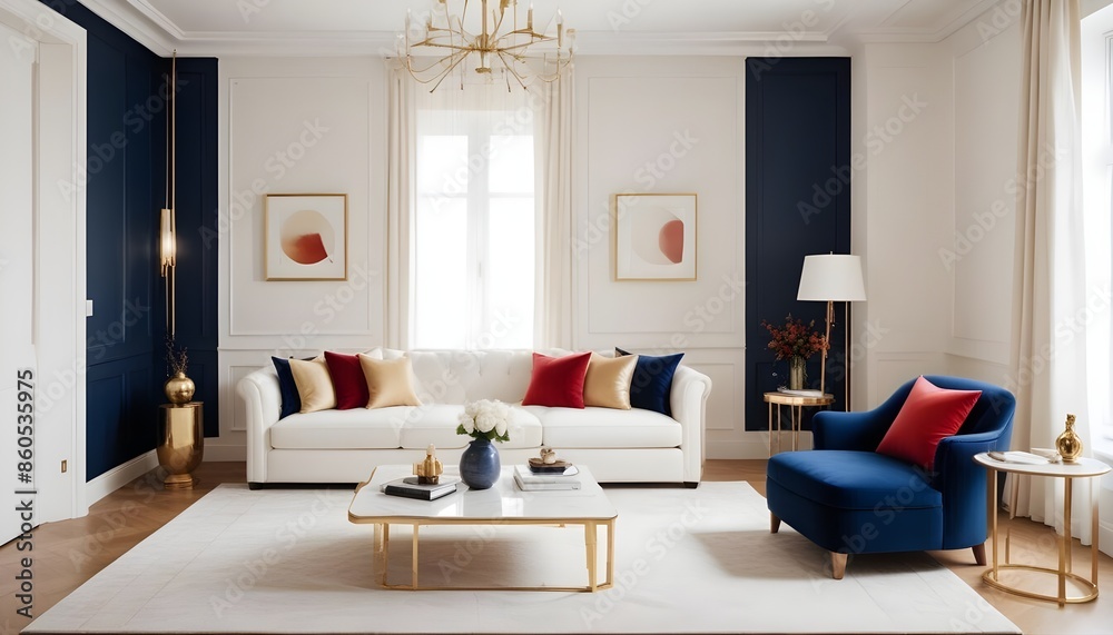 white and gold theme modern interior design