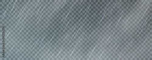 Raindrops on transparent background. Storm with rain and white cloud isolated on transparent background. Downpour, hail rainy weather. png
