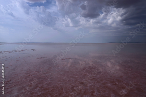 The beautiful colors of the Tuz Golu salt lake, Turkey
