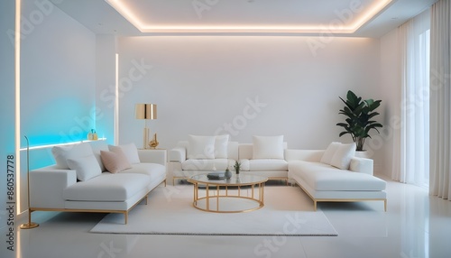 white and gold theme modern interior design