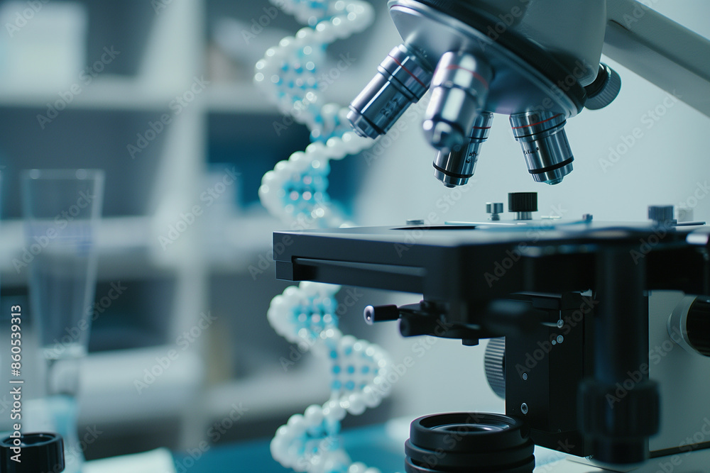 Research Medical DNA Lab with Biotechnology Scientist