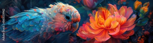 Abstract colorful background with swirling shapes reminiscent of a coral reef