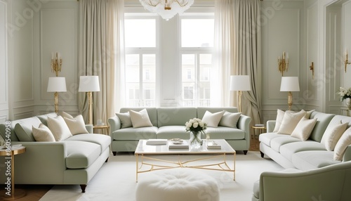 white and gold theme modern interior design