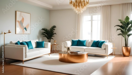 white and gold theme modern interior design