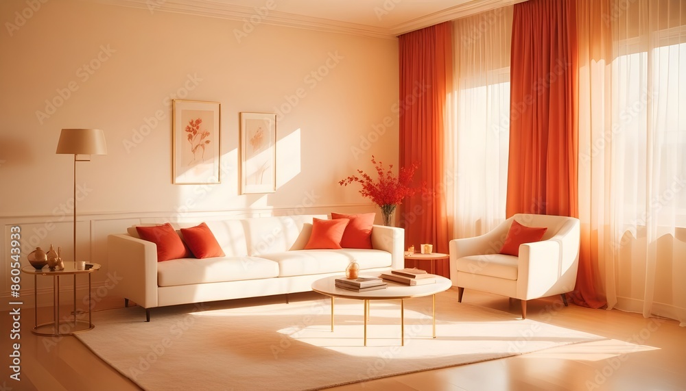 Fototapeta premium white and gold theme modern interior design