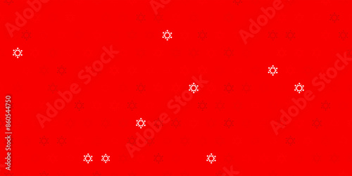 Light red vector background with covid-19 symbols.