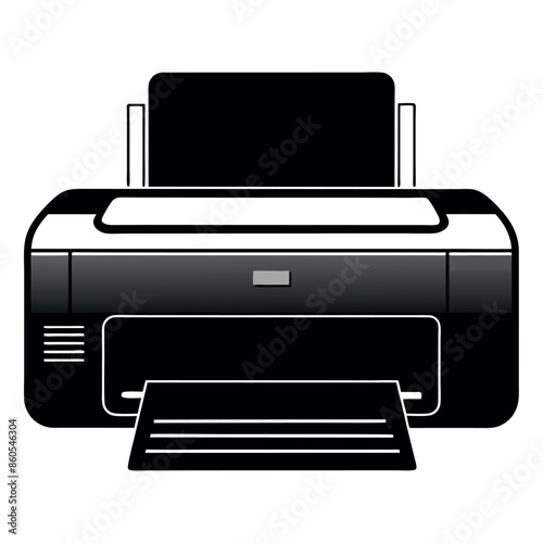 Icon of a digital printer Isolated on a white backdrop, this simple image of a digital printer vector symbol for web design
