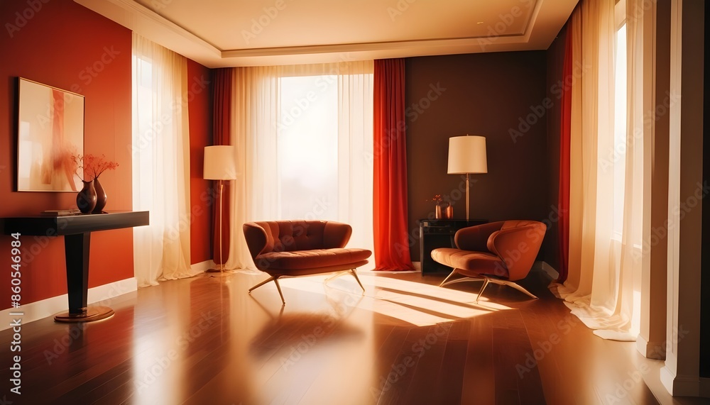 Fototapeta premium white and gold theme modern interior design