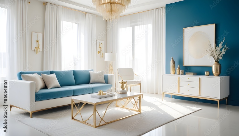white and gold theme modern interior design